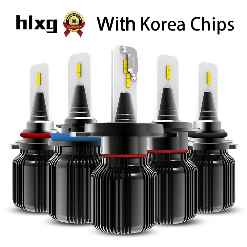 Hlxg Новые поступления 2 шт. H4 H7 светодиодный H11 40 Вт 8000LM/комплект CSP чипсы 12 В 24 6000 К