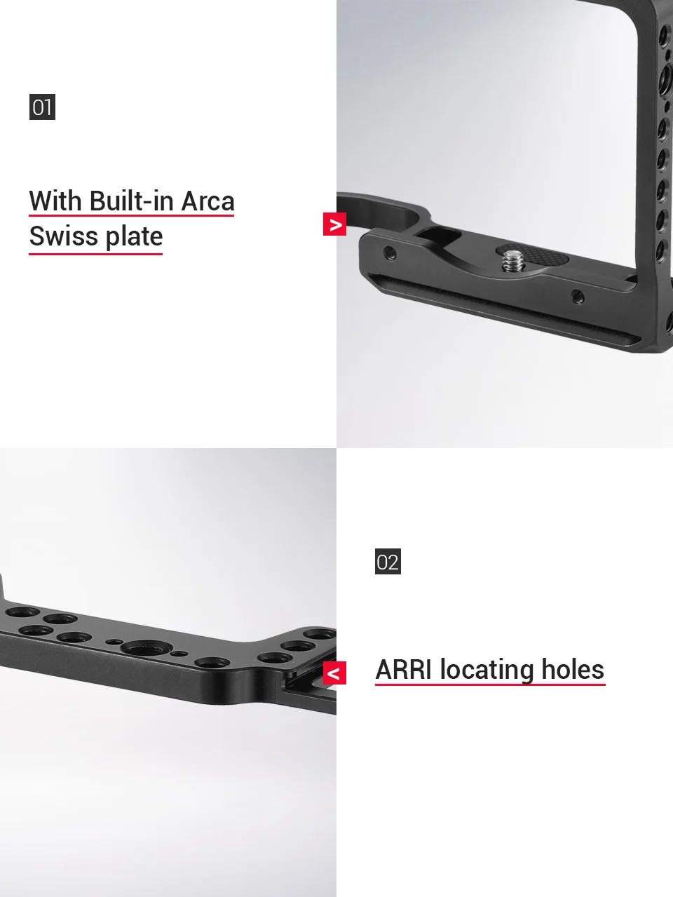 Клетка SmallRig для Canon EOS R с креплением для холодного башмака Встроенная Arca Swiss Baseplate Arri отверстия для определения местоположения-2251
