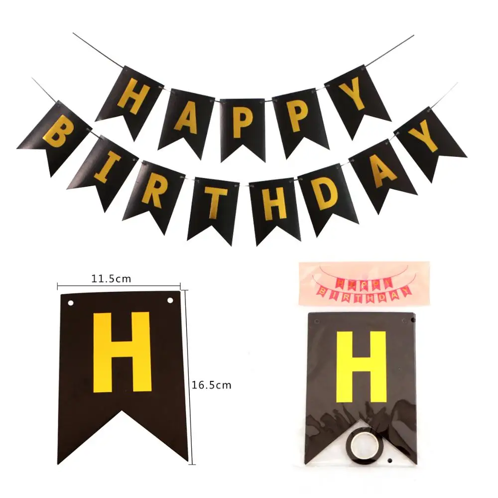 1 Набор С Днем Рождения баннер с надписью воздушные шары конфетти цвета розовое