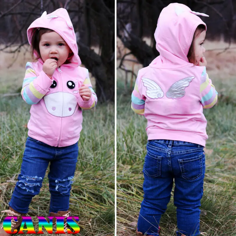 Emmababy Осенняя кофта с капюшоном для маленьких девочек принтом в виде животных