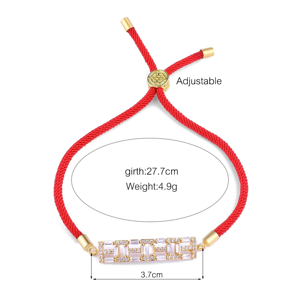 JUWANG New Fashion DIY Bracelet Bangles Jewelry For Woman Girls Zircon Tension Setting Strip Adjustable Rope Chain Bracelets | Украшения и