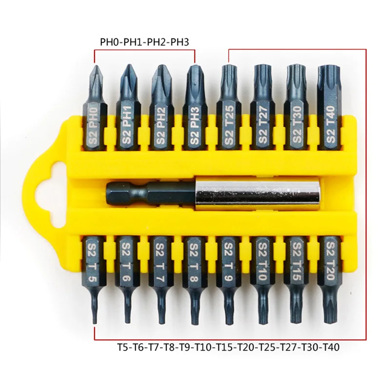 Новинка 17 шт./компл. 4 типа Шестигранная звезда Torx магнитный держатель отвертка