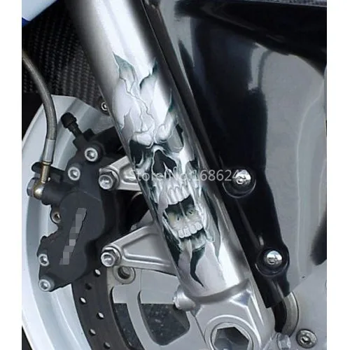 Motorcycle Front Fork Skull Decals Sticker For Harley Sportster Softail Dyna Electra Glide Street | Автомобили и мотоциклы