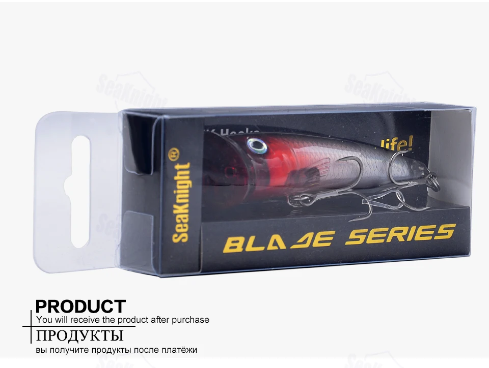 SeaKnight SK004 5 шт./лот хорошее посылка 70 мм 11 г Topwater искусственные приманки рыбалка Блесен Поппер попер 2 шт. крючки блесны