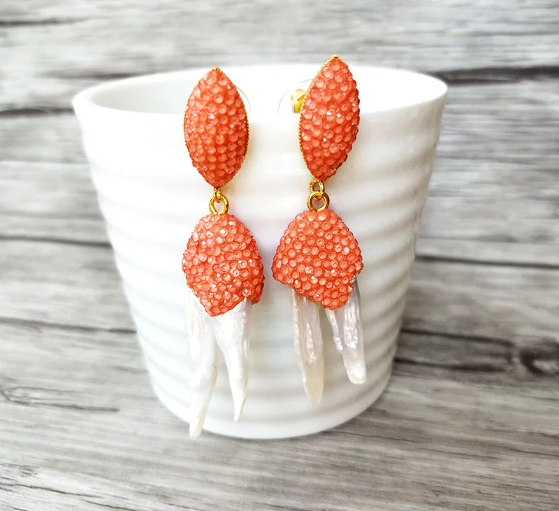 Женские Разноцветные серьги с натуральным жемчугом 5 пар ручной работы ER806 |