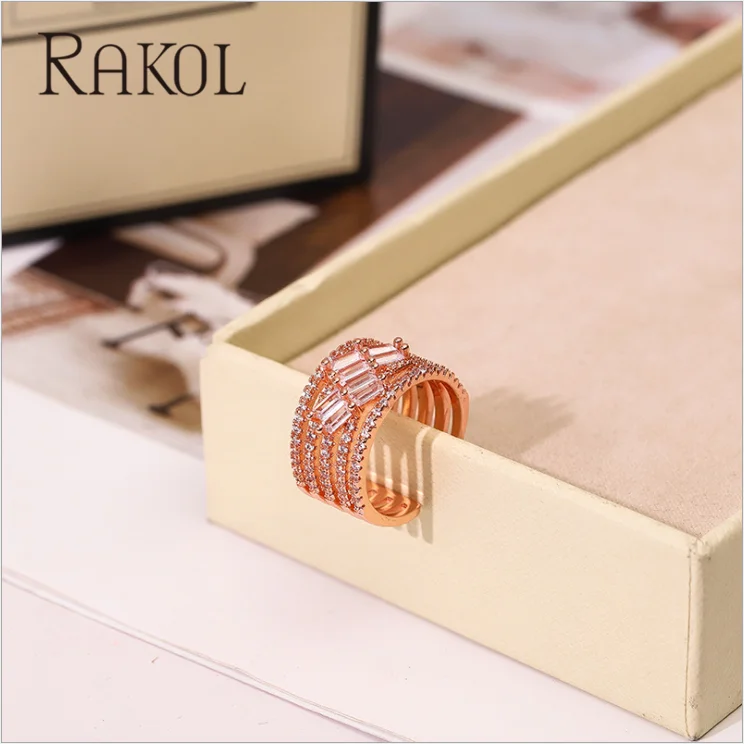 RAKOL Новое поступление корейский стиль микро-циркон многослойное простое модное
