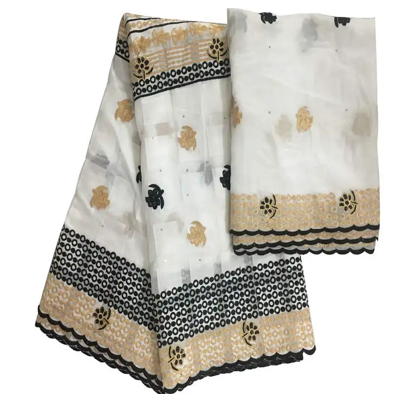 Африканская кружевная ткань высокого качества Белая швейцарская вуаль вышивка