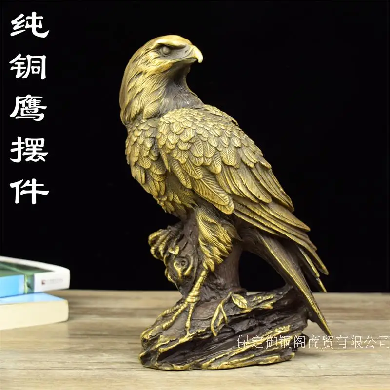 

Copper casting brass trumpet Eagle Bird Eagle Animal Statue artsand crafts bronze ornaments branch office decor Kitty Hawk