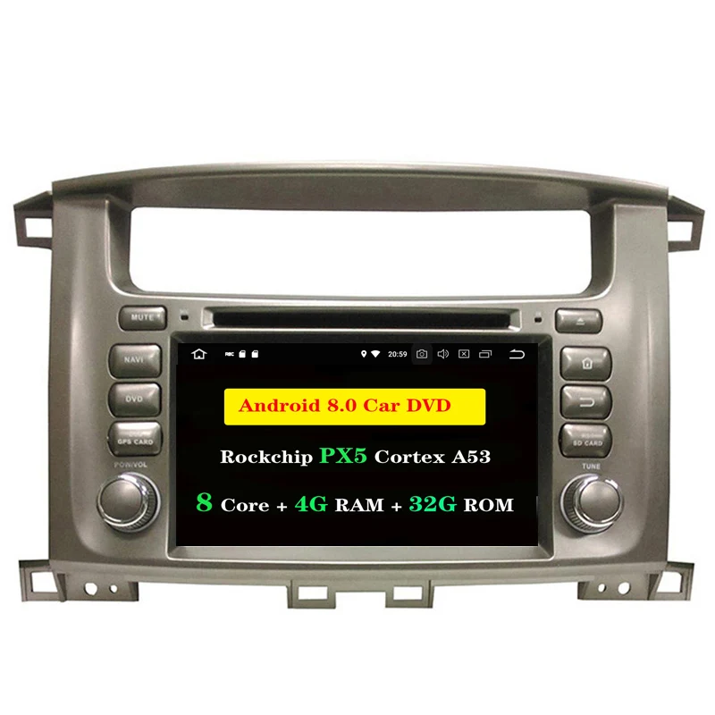 Ectwodvd 4G ram 32G rom Octa Core Android 8 0 автомобильный DVD для Toyota Lander Cruiser 100 Радио стерео CD Play gps