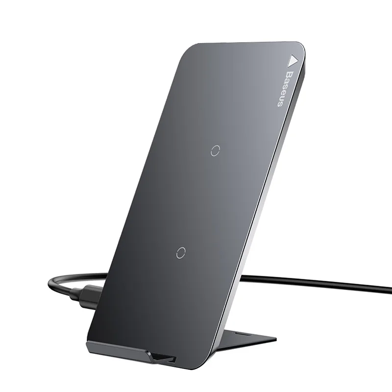 Baseus QI Беспроводное зарядное устройство Быстрая зарядка для iPhone X samsung Galaxy S9 держатель телефона зарядное устройство для телефона carregador sem fio - Тип штекера: black