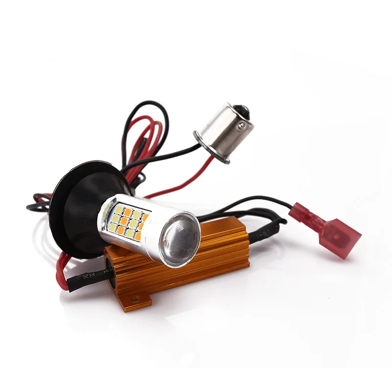2 шт. светодиодный 1156 BA15S BAU15S P21W PY21W светодиодный 42SMD T20 7440 W21W поворотные сигнальные огни DRL двойной Цвет Автомобильная лампочка 12V для автомобильных фар