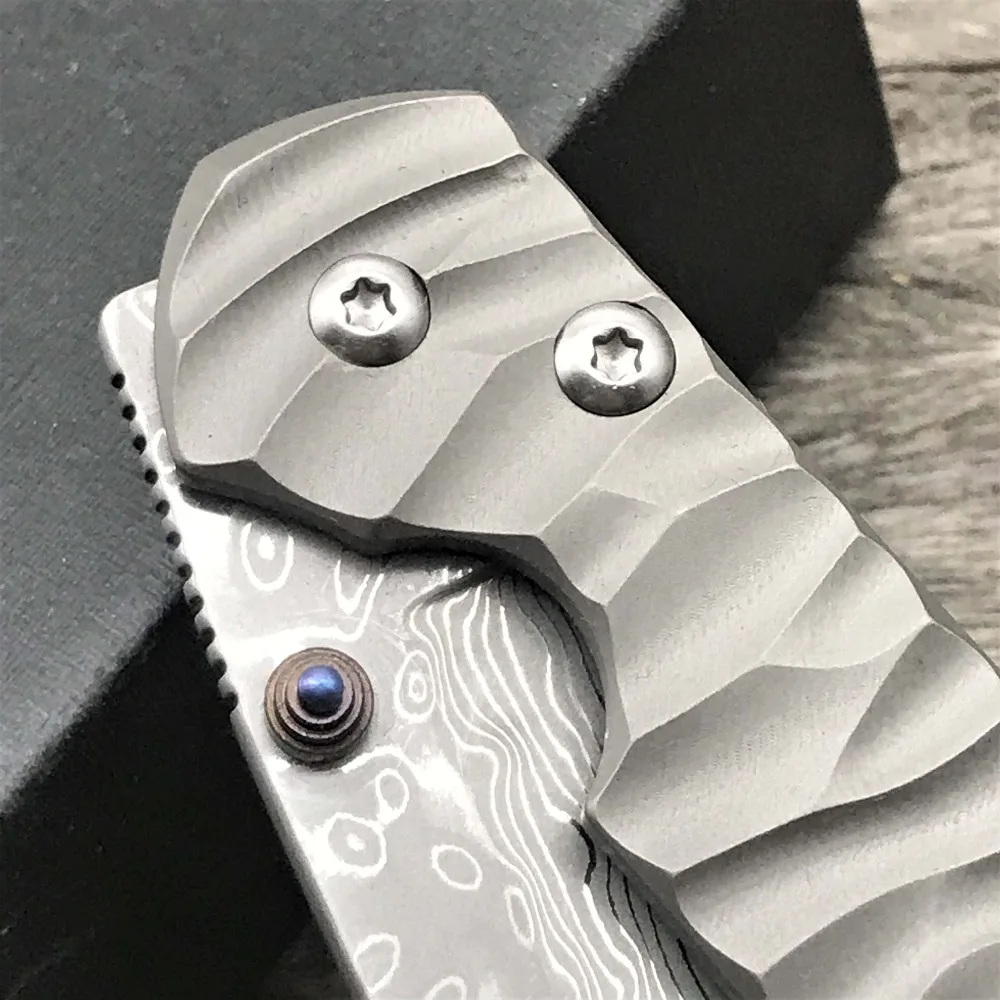 LDT Sebenza 21 тактический складной нож дамасское лезвие титановая ручка карманные