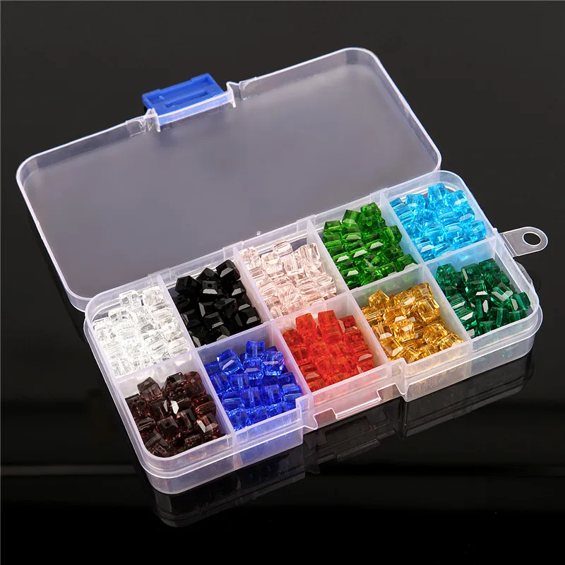 6mm Square 300Pcs 1000 шт./кор. 6 мм/8 мм бусинки Rondelle бисер в виде граненых стеклянных бусины стеклянные бусины, шармы для изготовления ювелирных изделий - Цвет: 6mm Square 300Pcs