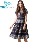 Летнее платье 2018 Yuzi.may Boho, новое женское платье с круглым вырезом, коротким рукавом, а-силуэта, кружевные лоскутные женские платья A82102