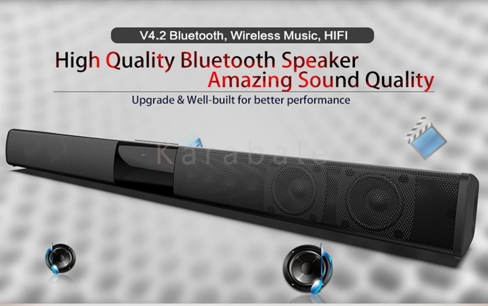 20 W Bluetooth динамик для домашнего кинотеатра Soundbar Супер Низкие частоты, портативный Беспроводной Компьютер ТВ-динамики сабвуфер с микрофоном FM радио