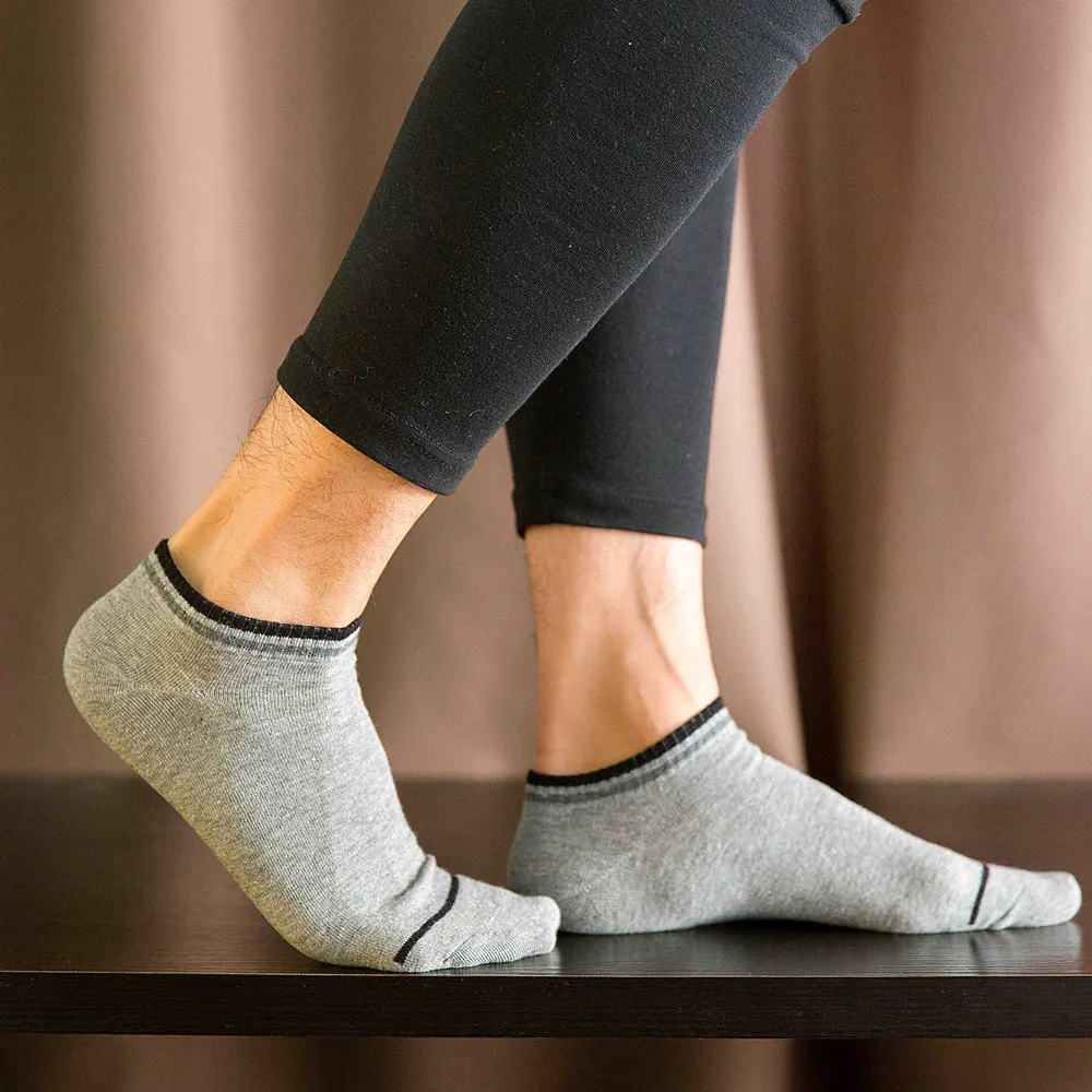 5 Pairs/Lot Men Socks Cotton Casual Sports Patchwork Striped Breathable Boat Short Autumn New Ankle Male Meias | Мужская одежда