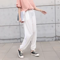 new quality harem pants linen cotton striped loose pants big size vintage trousers women streetwear korean style pockets pants