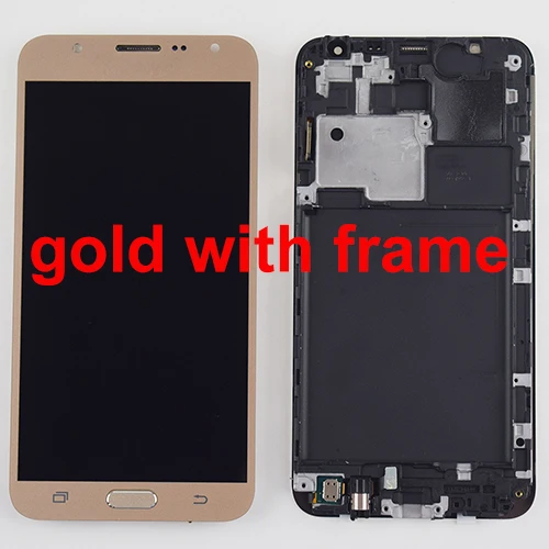 gold with frame Для samsung Galaxy J7 ЖК-экран j700 SM J700F J700M J700H J700FN DS ЖК-дисплей кодирующий преобразователь сенсорного экрана в сборе рамка - Цвет: gold with frame
