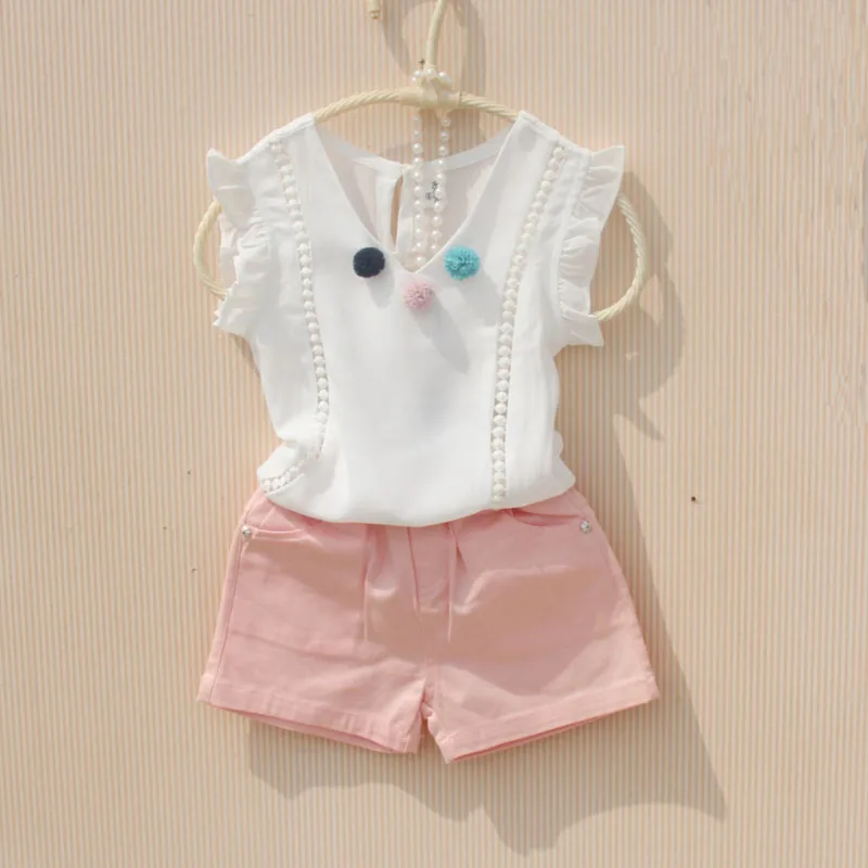 Children Summer Clothing Fashion Teenage Sleeveless White Blouses Chiffon Pure Color Baby Girls Ruffled Shirts Tops for |