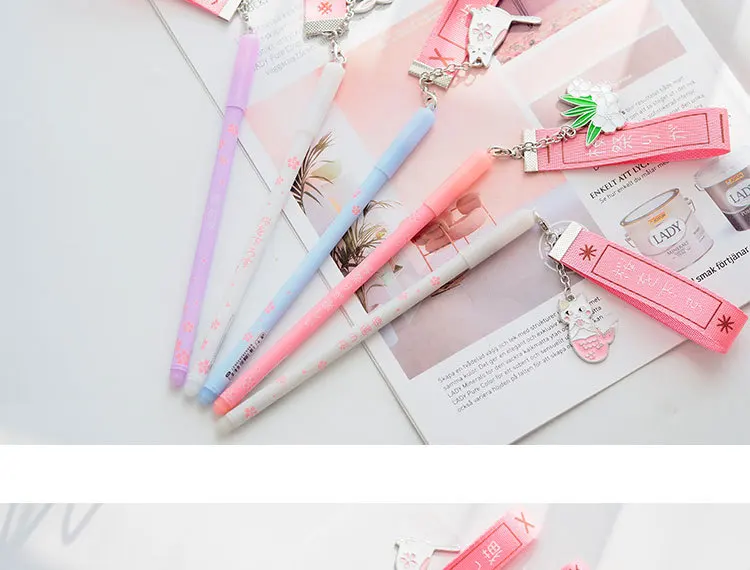 Lucky Cherry Sakura быстросохнущая гелевая ручка подпись ручка Escolar Papelaria школьные офисные принадлежности рекламный подарок
