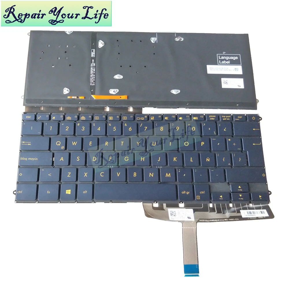 Клавиатура LA для ноутбука ASUS ZenBook 3 Deluxe UX490 UX490CA UX490UA латинская клавиатура с синим