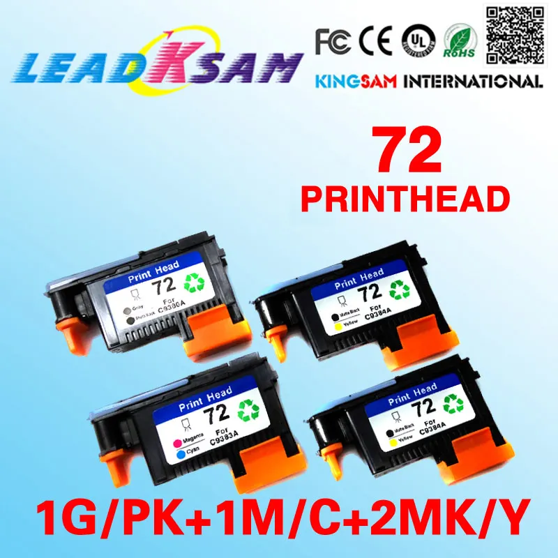 4 шт. печатающая головка совместимая с hp72 C9380A C9383A C9384A серая/черная