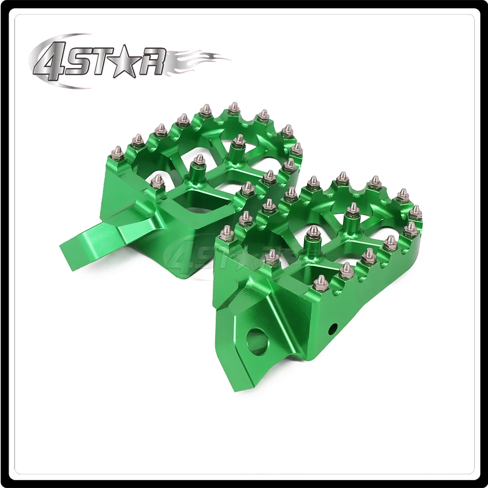 Зеленые подставки для мотоциклов с ЧПУ педалей KAWASAKI KDX200 95 05 KDX200R 97 01 KDX220R 02 KDX250 91 94