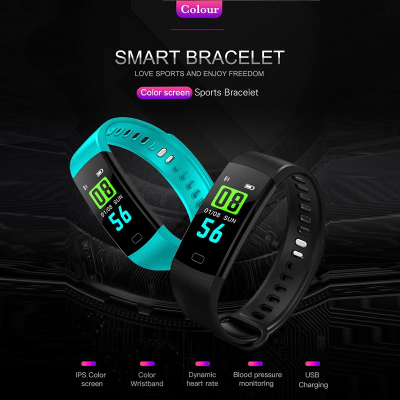 FocuSmart Y5 умный Браслет фитнес трекер кровяное давление HeartRate монитор