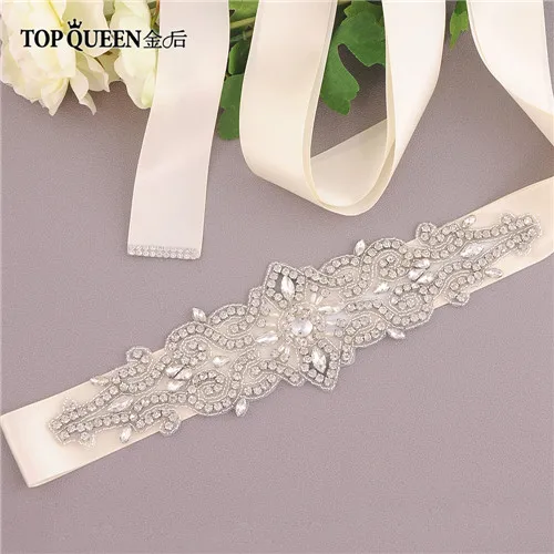 TOPQUEEN S26 кристалл и стразы платья Пояс аксессуары Свадебные ремни для невесты пояс для невесты - Цвет: Ivory