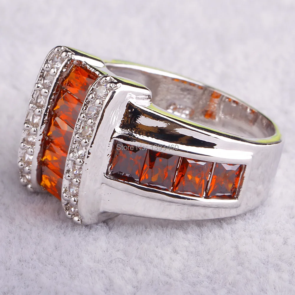 lingmei Unique Fashion Women Party Jewelry New 2017 Red Garnet AAA Silver Color Ring Size 7 8 9 10 Wholesale | Украшения и