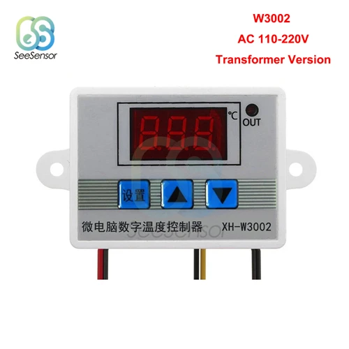 W3002 AC 110-220V W3001 W3002 W3230 светодиодный цифровой терморегулятор 12 В 24 В 220 В переключатель контроля нагрева и охлаждения - Цвет: W3002 AC 110-220V