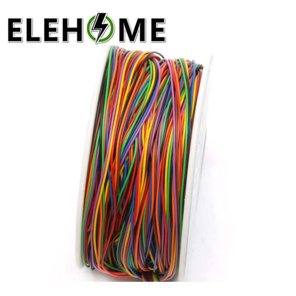 30AWG прыгающий провод 8 цветов Упаковка Луженая Медь твердая ПВХ изоляция одножильный ок провод электрический провод 265 М медный кабель F30