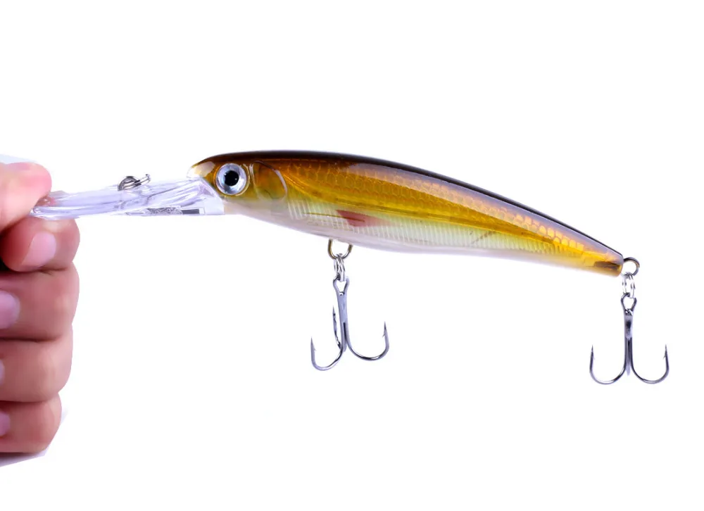 

HENGJIA minnow fishing lures hard baits artificial wobblers diving crankbaits pesca fishing tackles 17cm 30g 2#treble hooks