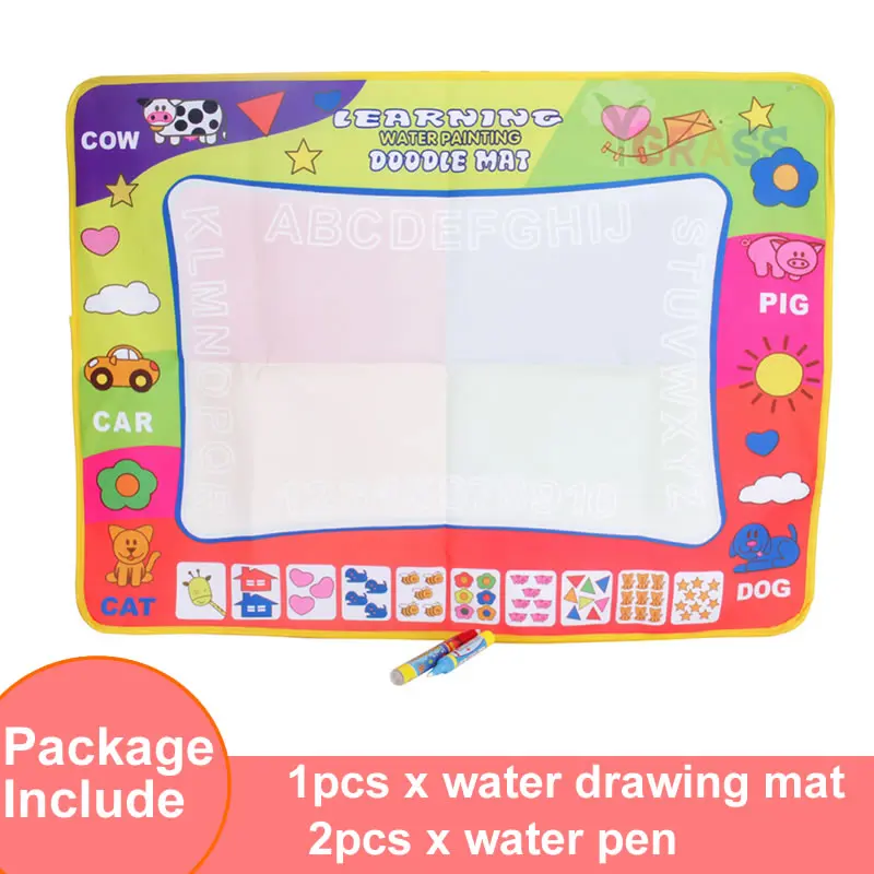 1 mat with 2 pen Детские игрушки для рисования Волшебная водная Окраска ручка матовая скатерть доска для рисования для творчества игрушка для раннего развития для детей - Цвет: 1 mat with 2 pen