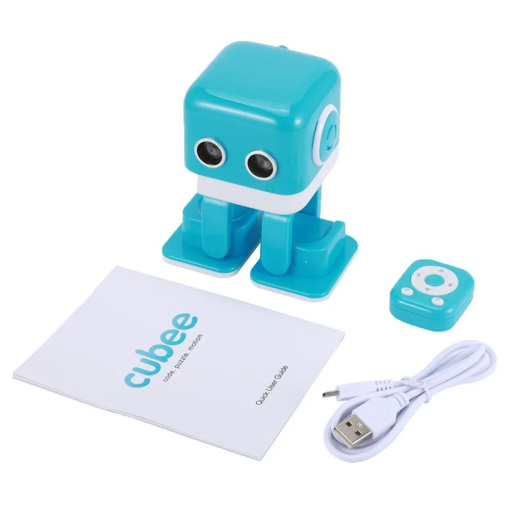 Интеллектуальный светодиодный робот WLtoys Cubee F9 с двойным режимом управления и ультра-звуковым датчиком дистанционного управления, детский игрушечный робот для танцев