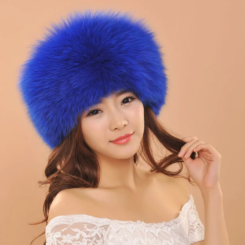 2019 Новая модная женская шляпа Зимняя теплая меховая шапка зимняя из лисьего