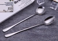 new stainless steel long handle spoon coffee latte ice cream soda sundae cocktail scoop free shipping sn1566