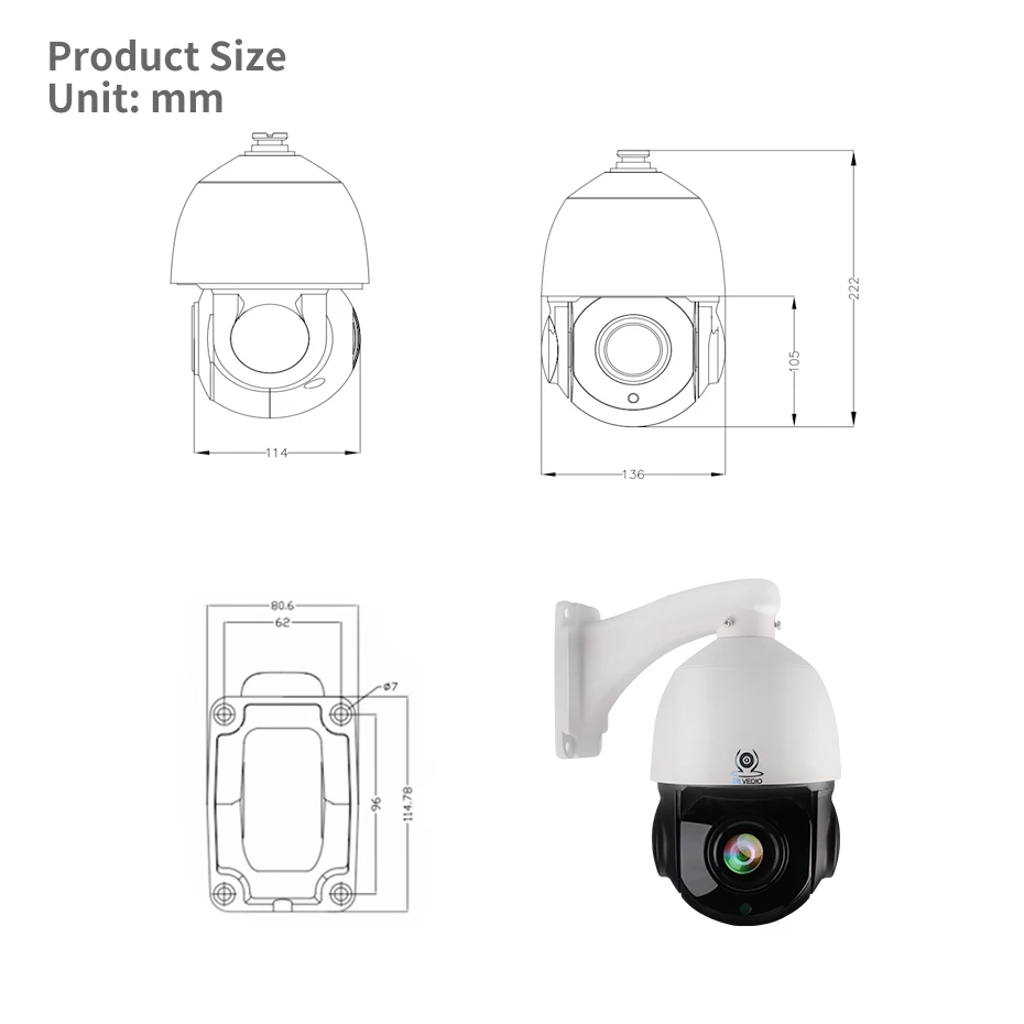 ZSVEDIO Hisee HD PTZ IP камера наружная 5MP 2MP 30X зум Высокоскоростная купольная