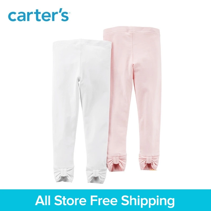 Carter's 2-Pack baby children kids clothing Girl Spring summer cotton Bow Leggings 258G828/278G832 | Мать и ребенок