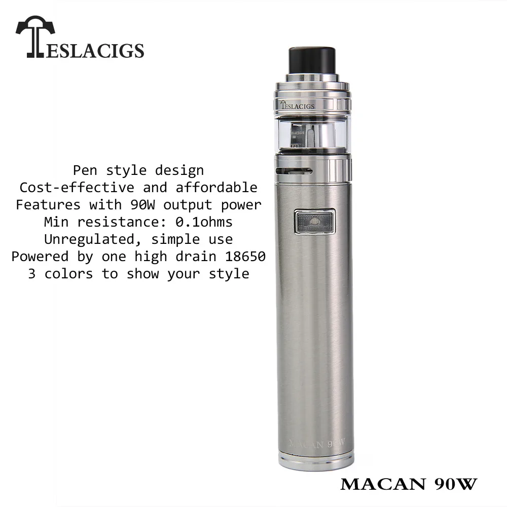 Оригинал Тесла Macan 90 Вт Комплект 18650 teslacigs VAPE Пера Электронная сигарета комплекты