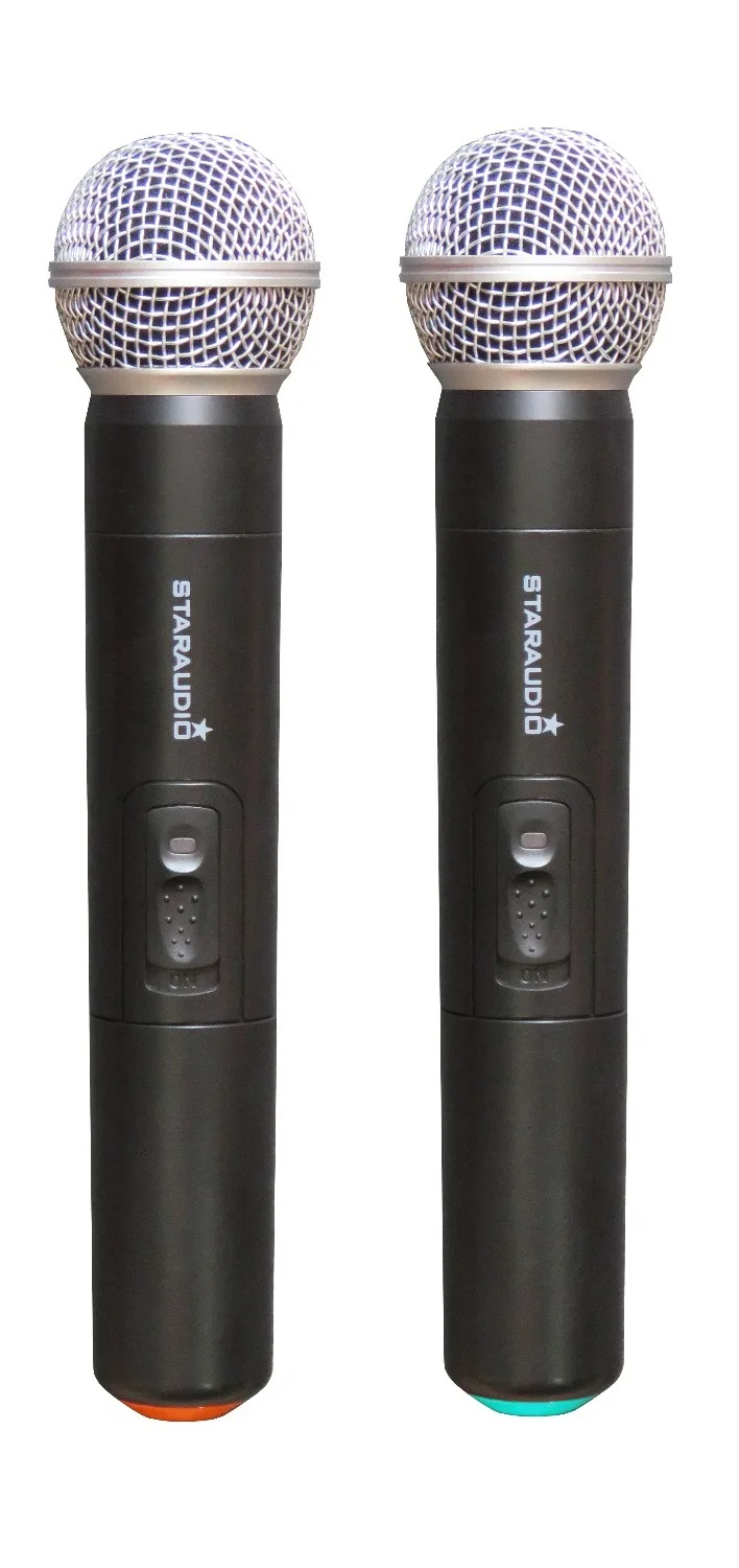 2 канальный Pro Беспроводной VHF микрофон двойной ручной легко Применение с