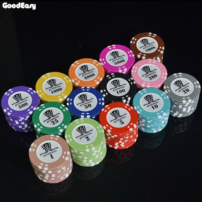 300 шт./лот AOM Техасская глина с внутренними металлическими покерными ЧИПАМИ