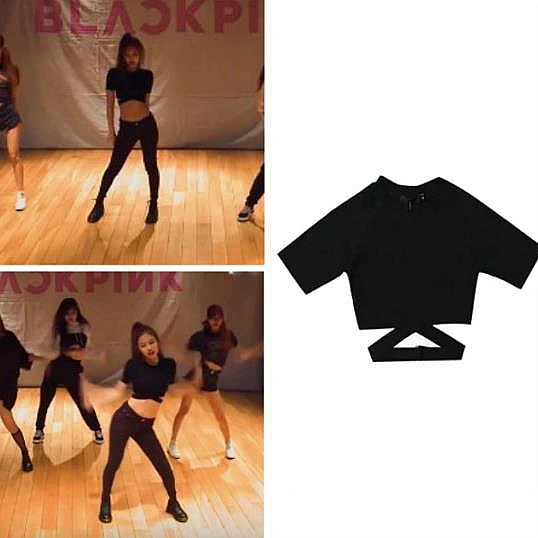 Kpop, черная, розовая, Дженни та же, летняя, тонкая, хип-хоп, уличная, Сексуальная футболка, для женщин, Корейская, свободная, повседневная, футболка, для женщин, Harajuku, топы