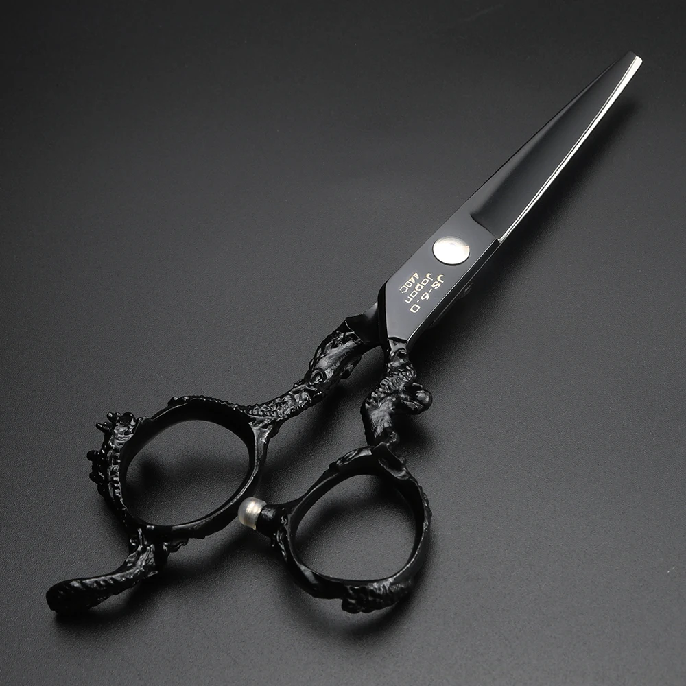Набор ножниц для стрижки волос 440C парикмахерские японские с рукояткой из черного