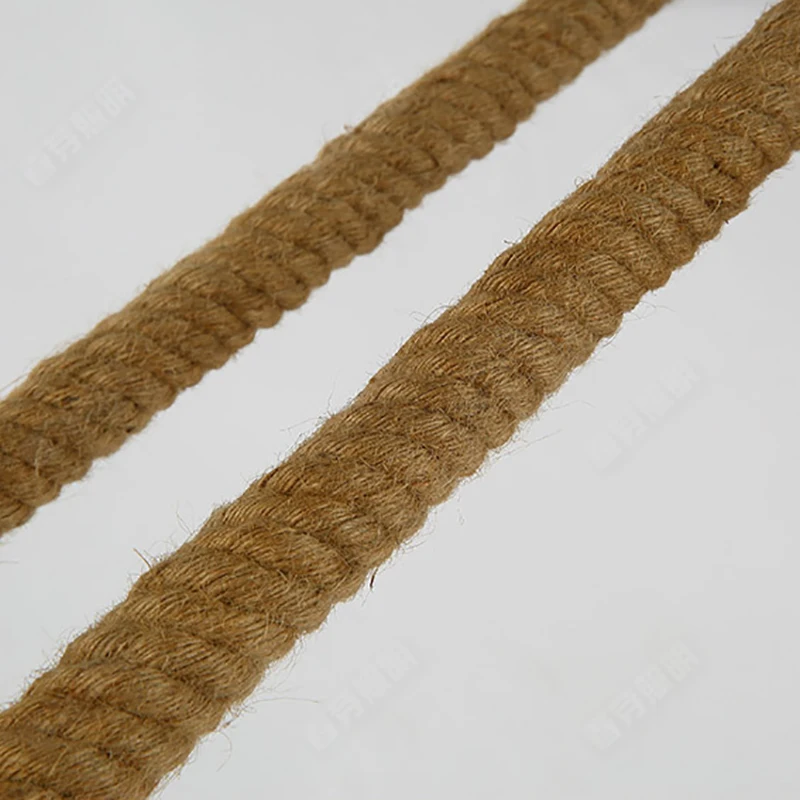 Винтажные люстры E27 в нордическом стиле квадратные черные/железные с пеньковой