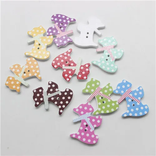 Cartoon dog 50 шт смешанные животные 2 отверстия кошка собака девочка кролик деревянные пуговицы для поделок DIY Детские аксессуары для шитья одежды скрапбук поставки - Цвет: Cartoon dog
