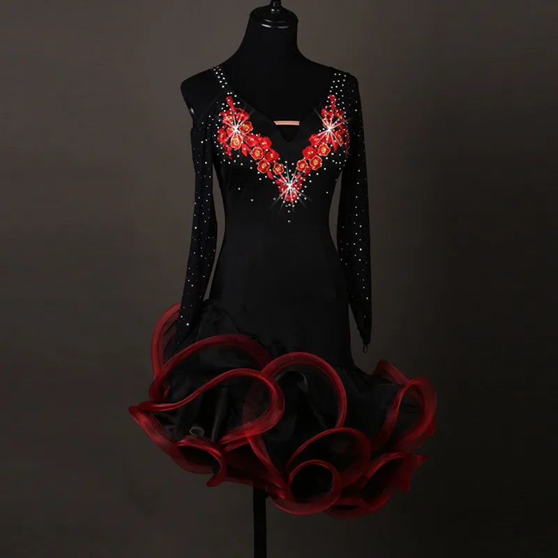 Одежда для латинских танцев на заказ одежда взрослых соревнований с длинными
