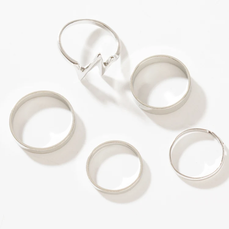 Новинка 2019 модное популярное женское кольцо с ЭКГ 1 комплект = 5 шт. кольца оптовая