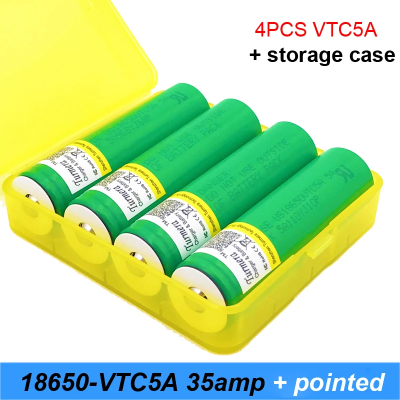 Turmera оригинальный 18650 vtc5a 35 ампер для электронной сигареты rx200 flshlight с заостренными