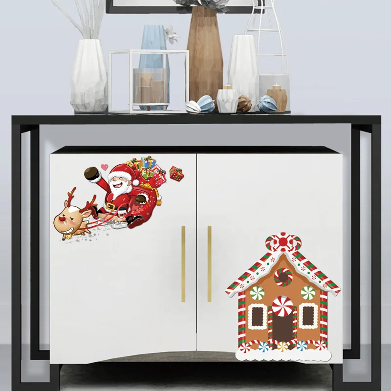 Рождественское украшение Настенная Наклейка для планшетов стеклянных окон